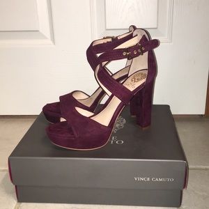 Vince Camuto Deep Sugar Plum True Suede Heels